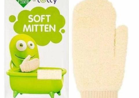 Детская мягкая варежка Green Fiber & Totty, бежевая .