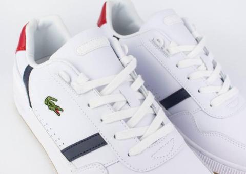 Кеды Lacoste White / Blue / Red new