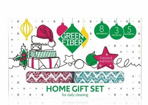 Подарочный набор файберов для ежедневной уборки Green Fiber HOME GIFT SET