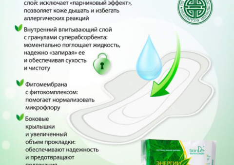 Прокладки на критические дни с фитомембраной «Энергии трав»