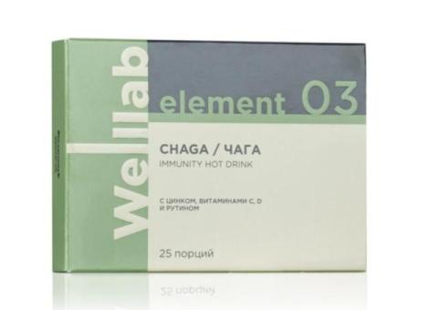 Напиток с чагой для поддержки иммунитета Welllab Chaga Immunity Drink, 25 порций.