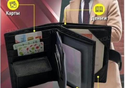TKOL` Кошелек мужской из натуральной кожи 7в1 портмоне мужское.